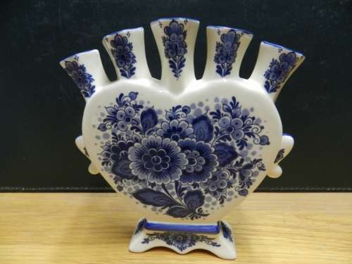 Delft Blue Tulip Vase Authentic Delftware Holland, Designed by Heinen Delftware