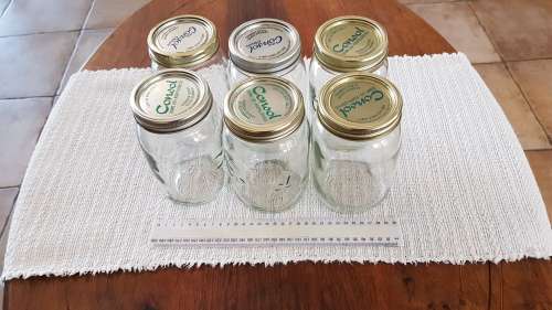 Consol Preserve Jars. Consists of 6x Standard 1 Litre Glass jars with metal screw top lids