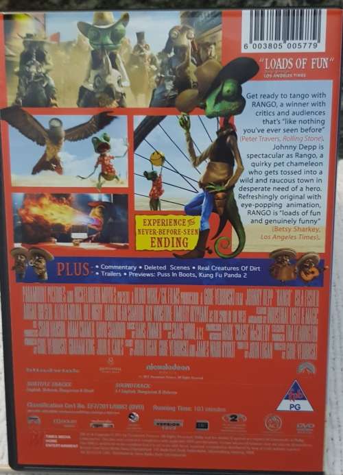 Kids DVD   Rango. Good, clean condition.