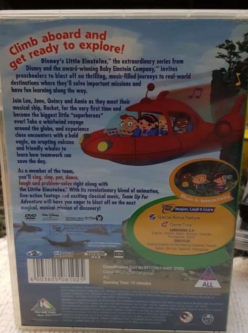 Kids DVD   Little Einsteins, Team up for Adventure.  Good, clean condition.