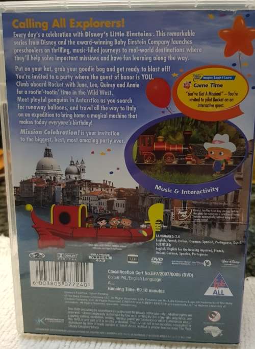 Kids DVD   Little Einsteins, Mission Celebration. Good, clean condition.