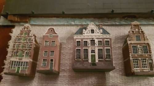Vintage Miniture Dutch Blokker Houses. Circa 1996. Set of 10x Amsterdam Canal Houses