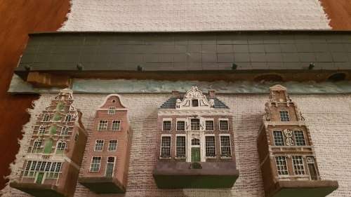 Vintage Miniture Dutch Blokker Houses. Circa 1996. Set of 10x Amsterdam Canal Houses