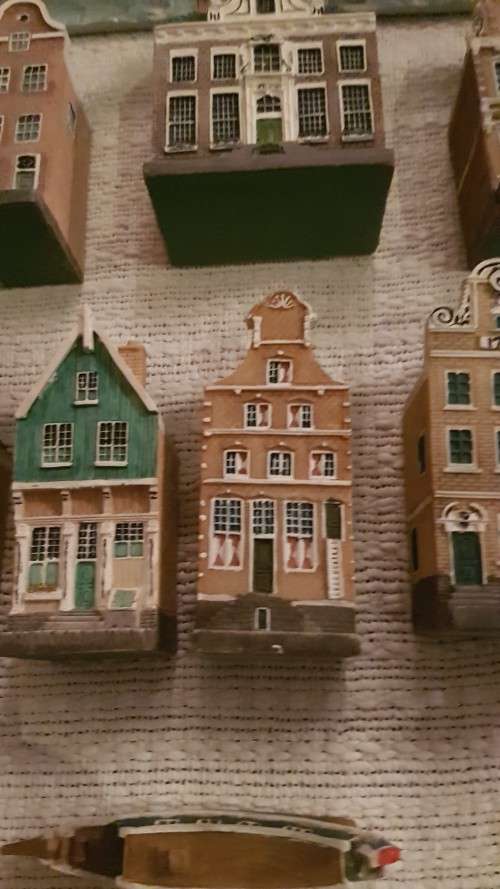 Vintage Miniture Dutch Blokker Houses. Circa 1996. Set of 10x Amsterdam Canal Houses