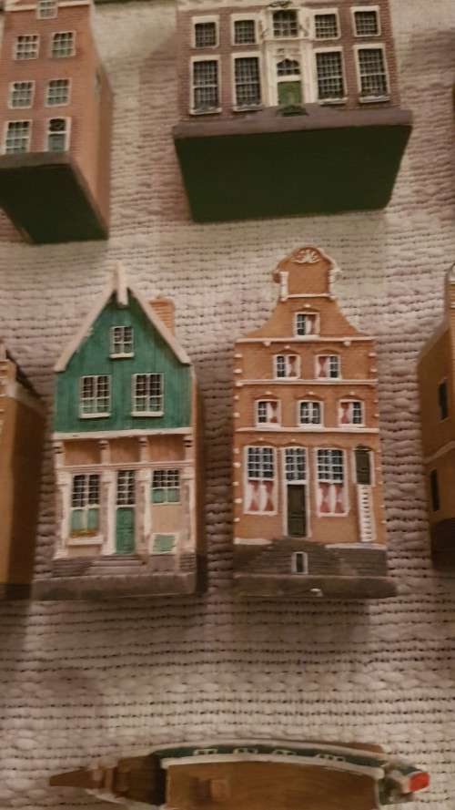 Vintage Miniture Dutch Blokker Houses. Circa 1996. Set of 10x Amsterdam Canal Houses