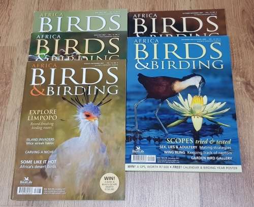 Magazines: African Birdlife Magazines.  5x Magazines. African Birdlife 2007/2008 Vol. 12