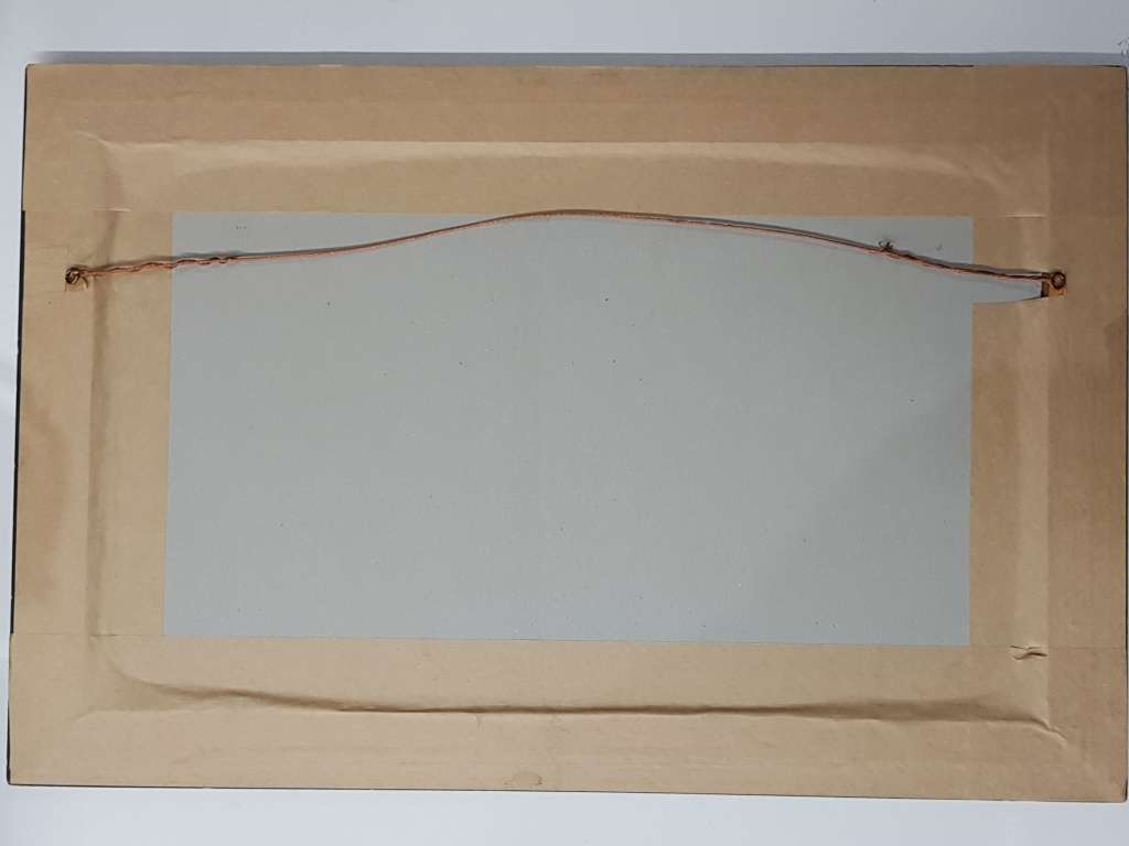 Picture Frame: Framed photo print of Giraffes browsing behind glass.