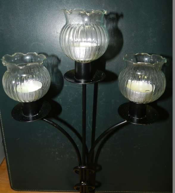 Antique fine glass Candelabra Bobeches from Holland