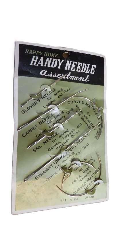 Vintage assortment of repair and upholstery needles. Carpet, upholstery, curved mattress, sail etc.