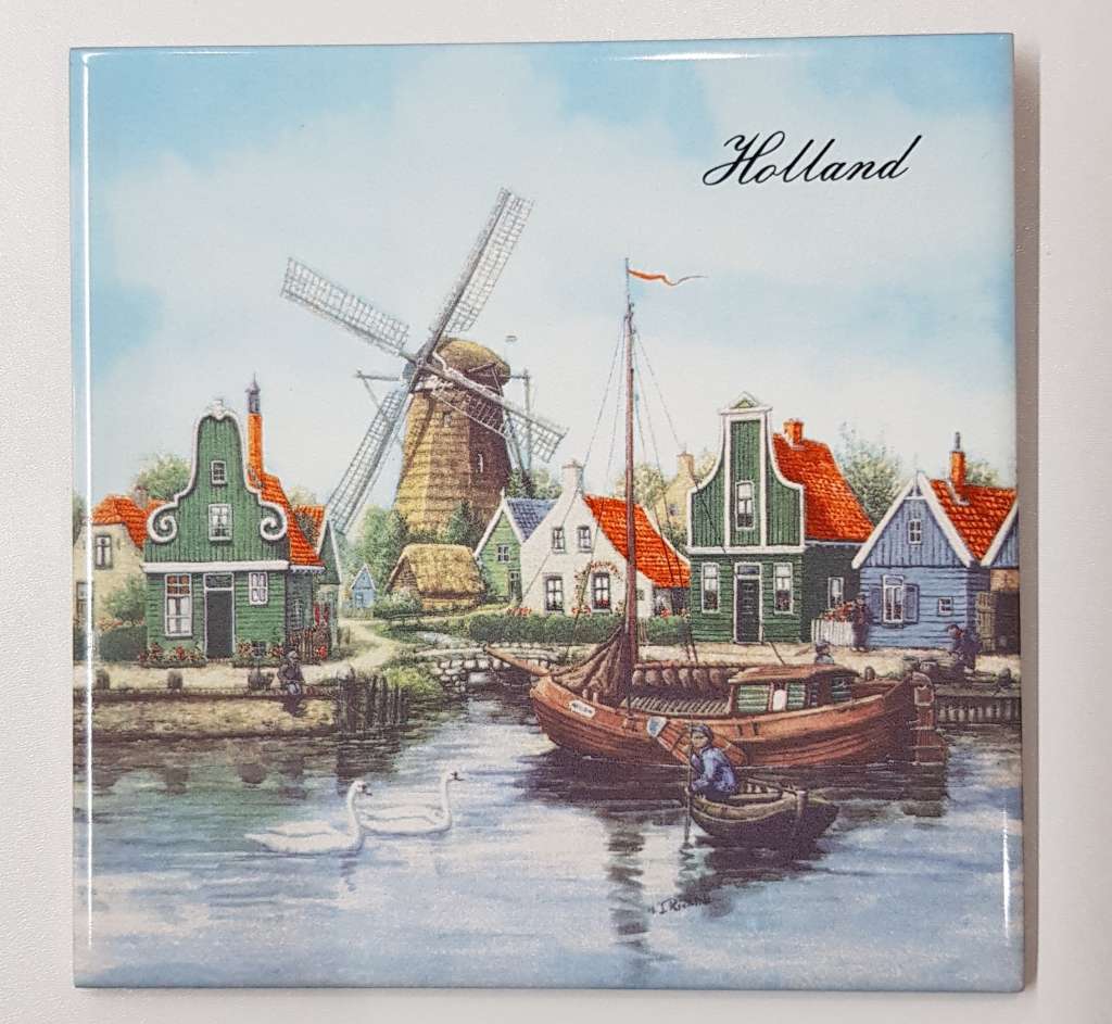 Dutch Wall Tile  Hand decorated by Ter Steege Holland