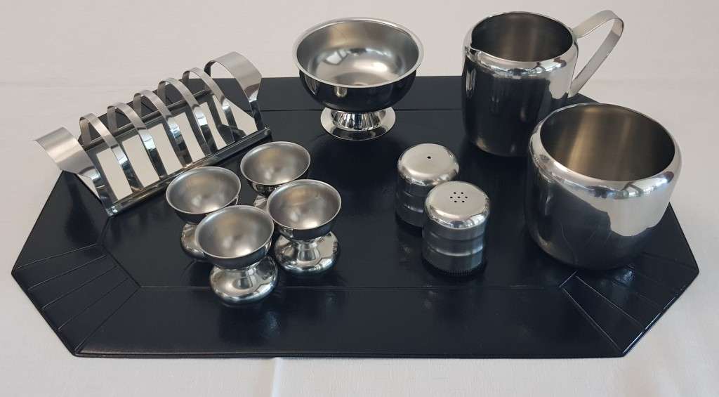 Vintage Stainless Steel Breakfast set.