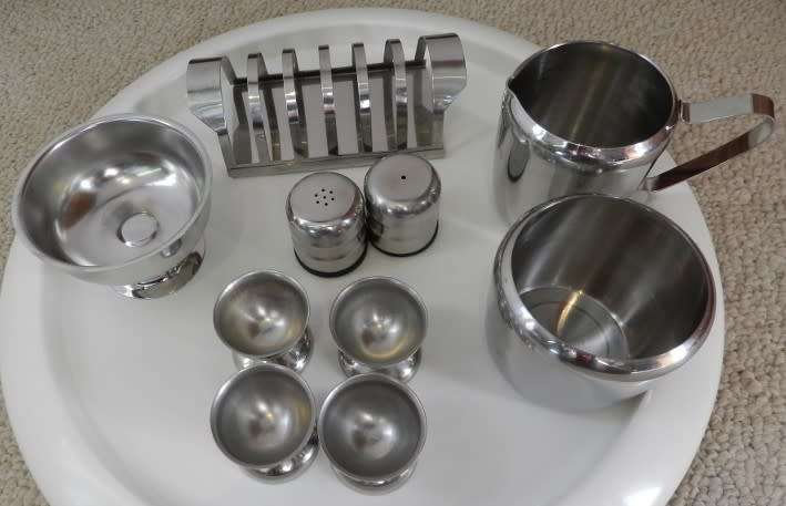 Vintage Stainless Steel Breakfast set.
