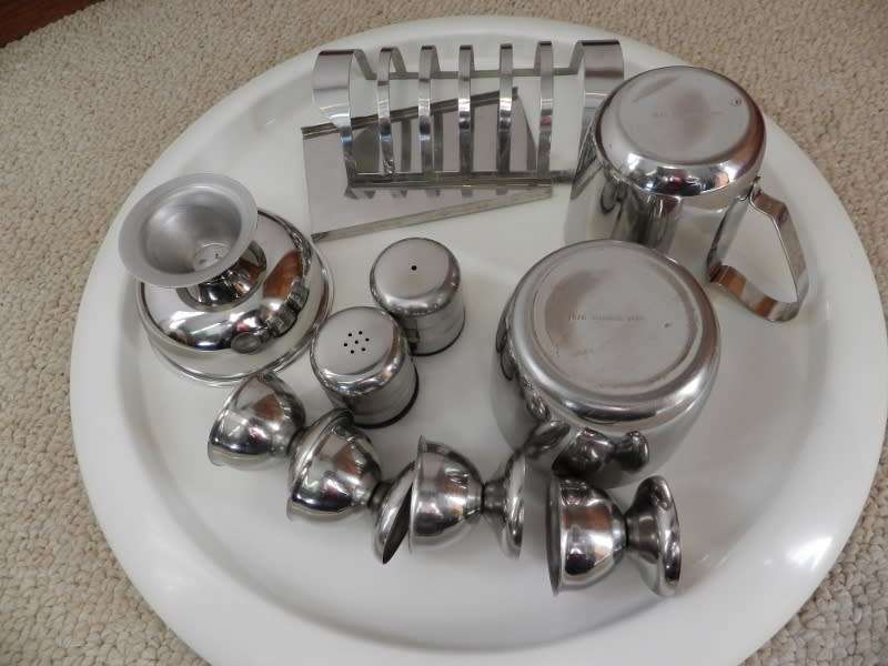 Vintage Stainless Steel Breakfast set.