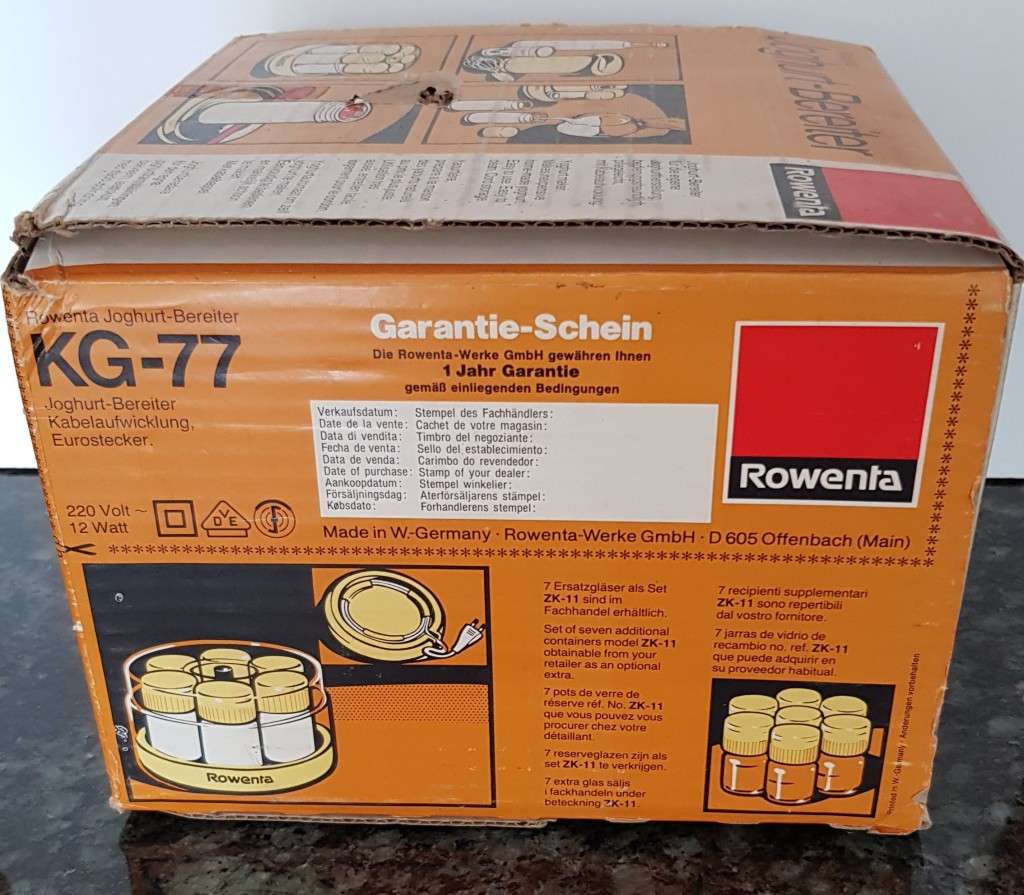 Rowenta Joghurt Bereiter.  Electrical Yoghurt maker.