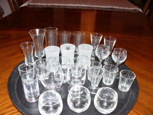 Glasses: Collection of various shaped shot glasses