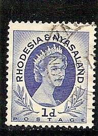 Rhodesia & Nyasaland 1954 1d Queen Elizabeth II