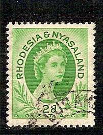 Rhodesia & Nyasaland 1954 2d Queen Elizabeth II
