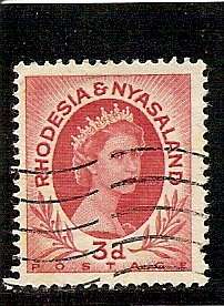 Rhodesia & Nyasaland 1954 3d Queen Elizabeth II