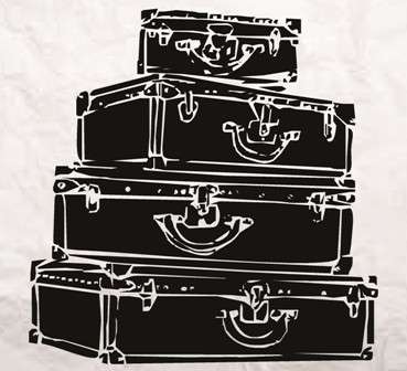 Vintage Suitcases Vinyl Wall Art Sticker Decal Vinyl Interior Decor Decoration