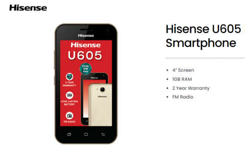 Hisense U605 8GB Dual Sim - Gold  (Vodacom Network)