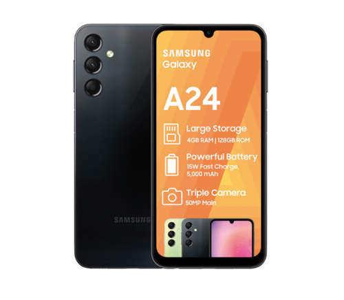 Samsung A24 4GB RAM, 128 GB Memory - Dual sim Black (Brand new - Sealed)