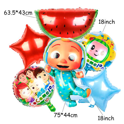 Cocomelon 6PC Foil Baloon Set