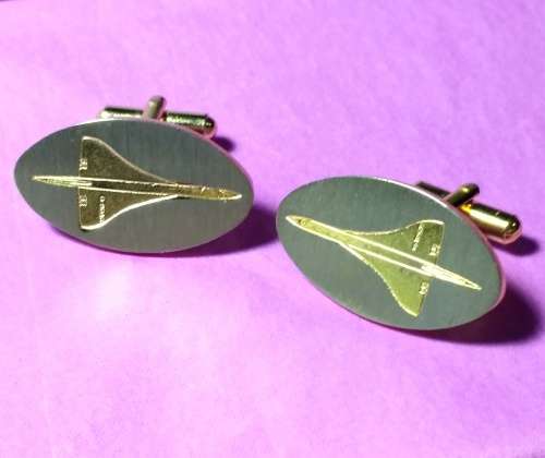 ### British Airways Concorde G-BOAG Cufflinks ###