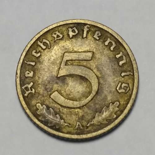 1936(A) 5 REICHSPFENNIG - Germany - THIRD REICH.     !!! DIAMONDS FOUND !!!