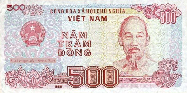 Vietnam 500 Dong 1988 UNC