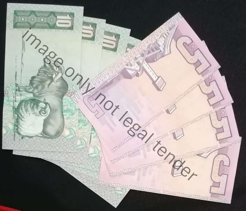 4 X CL STALS R5 || 4 X CL STALS R10 || 2 X DE KOCK R10 -- 10 BANKNOTES FROM THE OLD SOUTH AFRICA