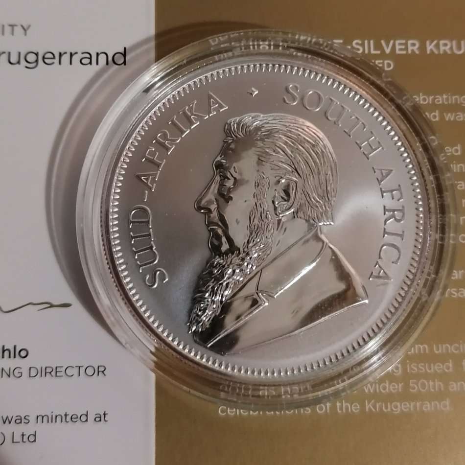 2017 FIRST RELEASE 50TH MINT MARK SILVER KRUGERRAND BU ENCAPSULATED WITH COA