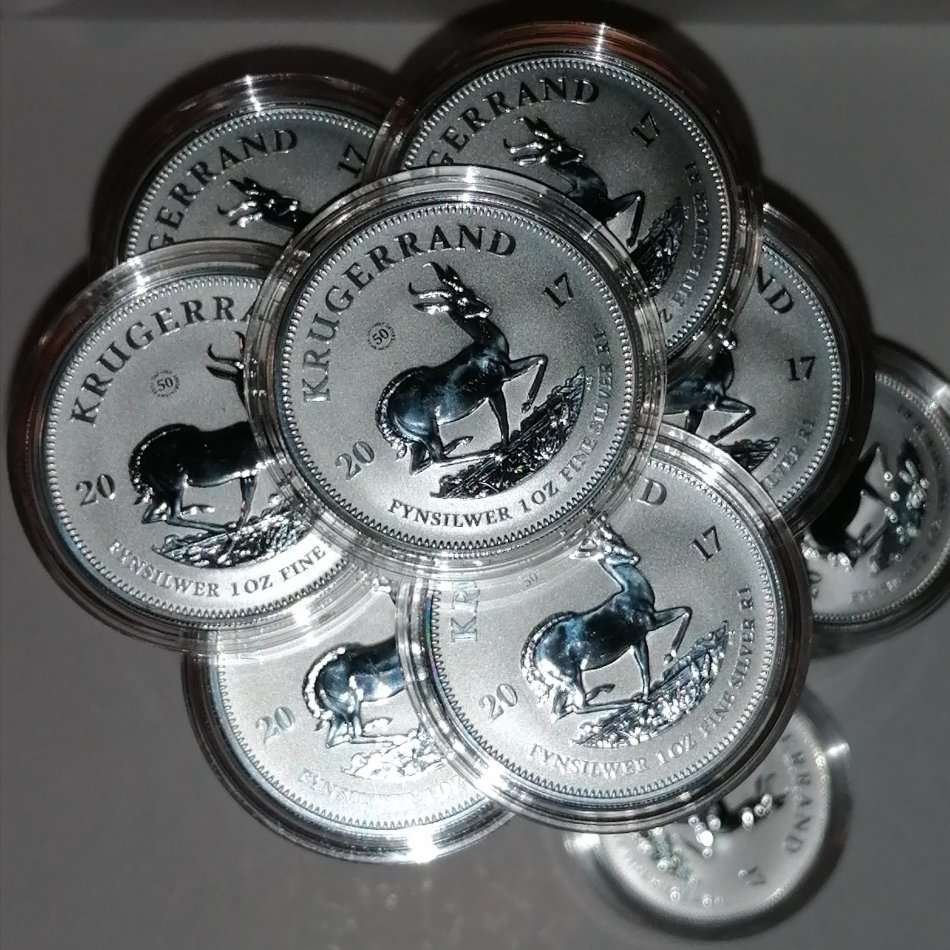 2017 FIRST RELEASE 50TH MINT MARK SILVER KRUGERRAND BU ENCAPSULATED WITH COA