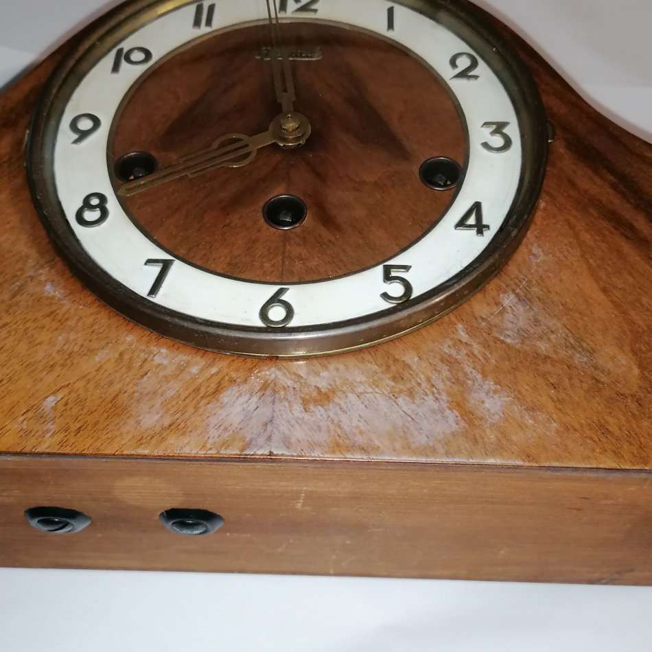 VINTAGE HERMLE 10 DAY MANTLE CLOCK - DESK CLOCK - FIREPLACE CLOCK - BEAUTIFUL CHIME - WORKING