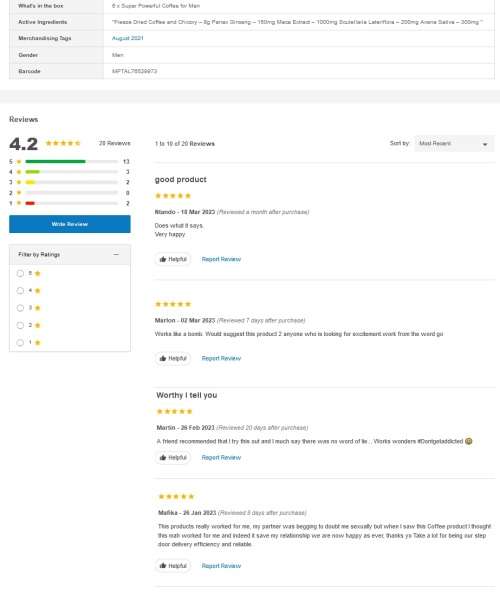 Anaconda SEX SHOT Drink & Go Male Booster Syrup X 4 SACHETS (FOUR PACK)