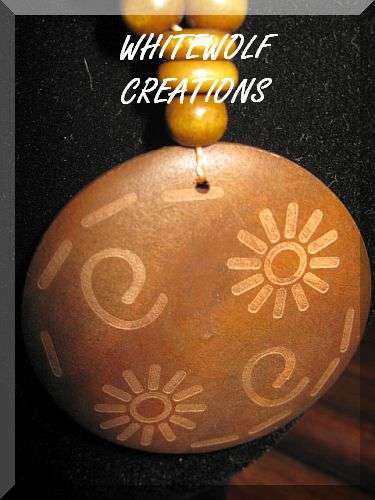 79 CM BROWN WOODEN INKA NECKLACE