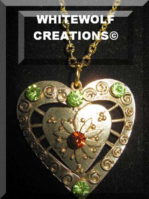 52 CM GOLD ELECTRO PLATED NECKLACE WITH OLD GOLDEN HEART CENTRE PIECE