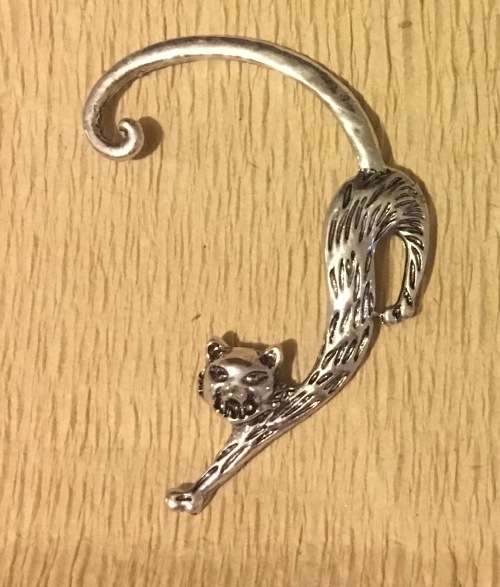 Silver Kitty Kat Earring/Cuff