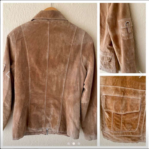 Immaculate Tan Suede Leather Jacket in Tan