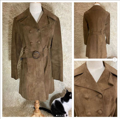 Sweet Vintage Suede Trench Coat