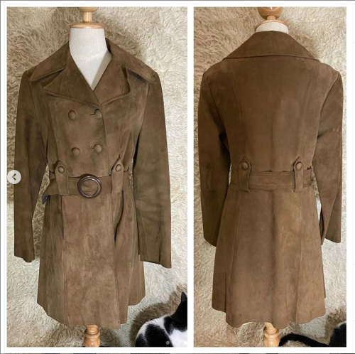 Sweet Vintage Suede Trench Coat
