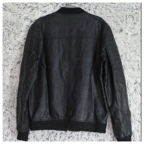 Men's Black Leather Jacket by Italian Brand Tiffosi