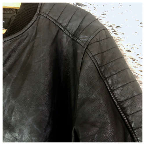 Men's Black Leather Jacket by Italian Brand Tiffosi