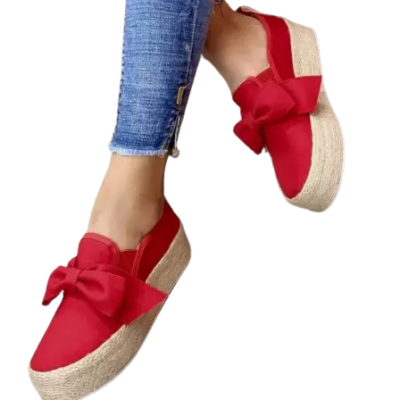 Platform Bow Shoes - GREEN / 6