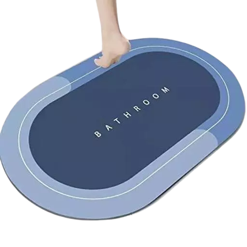Ultra Water Absorbent Non-Slip Oval Bath Mat - Set of 2