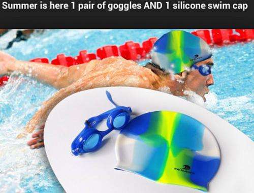 Swim goggles and silicone swim cap (NICE FOR THE CHRISTMAS STOCKING)