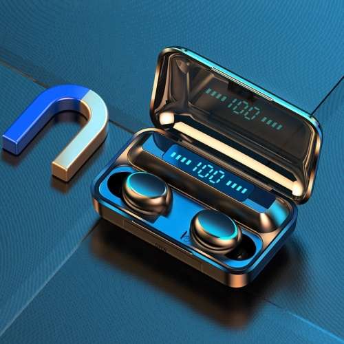 Quality Waterproof Wireless Earphones F95-Sports Earpod, case is also Powerbank to charge phone.