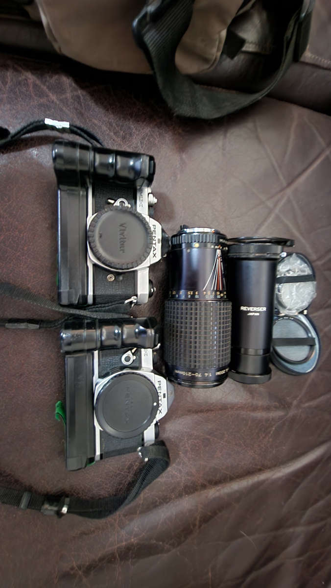 2 Pentax MX Camera`s, 70-21mm Lense and reverser