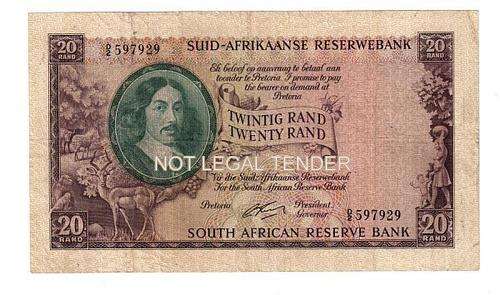 Twenty Rand Note. G Rissik 1st Issue
