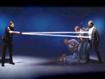 TAZER GUN 800 000V-SHOOTS 15FT & CAN EVEN BE USED AS A STUN GUN ONCE DISCHARGED !