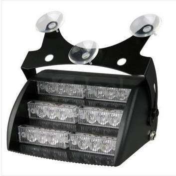 18 LED WHITE LED DASHBOARD STROBE | PLUGS INTO CAR LIGHTER